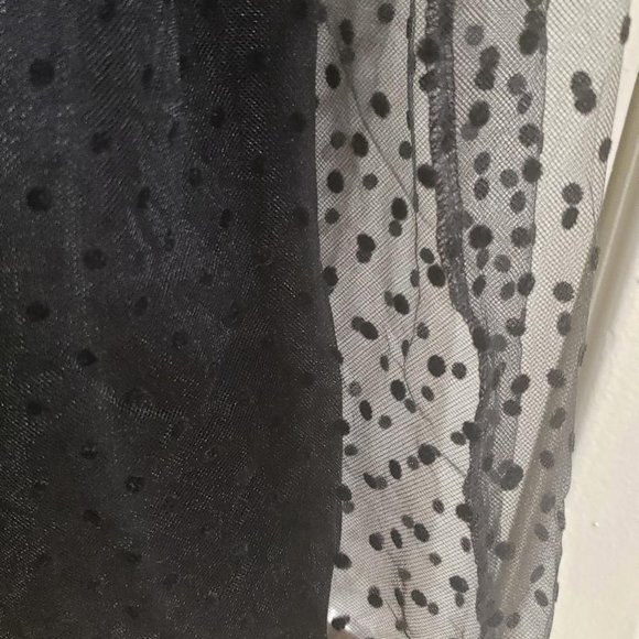 H&M Tulle Mesh Polka Dot 2 Tier A-Line Knee Length Skirt Side Zip - Size 12. - Picture 3 of 7
